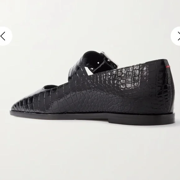 Aeyde Sunny Croc Leather Mary Jane Ballet Flats - Sz 36 - Picture 8 of 11